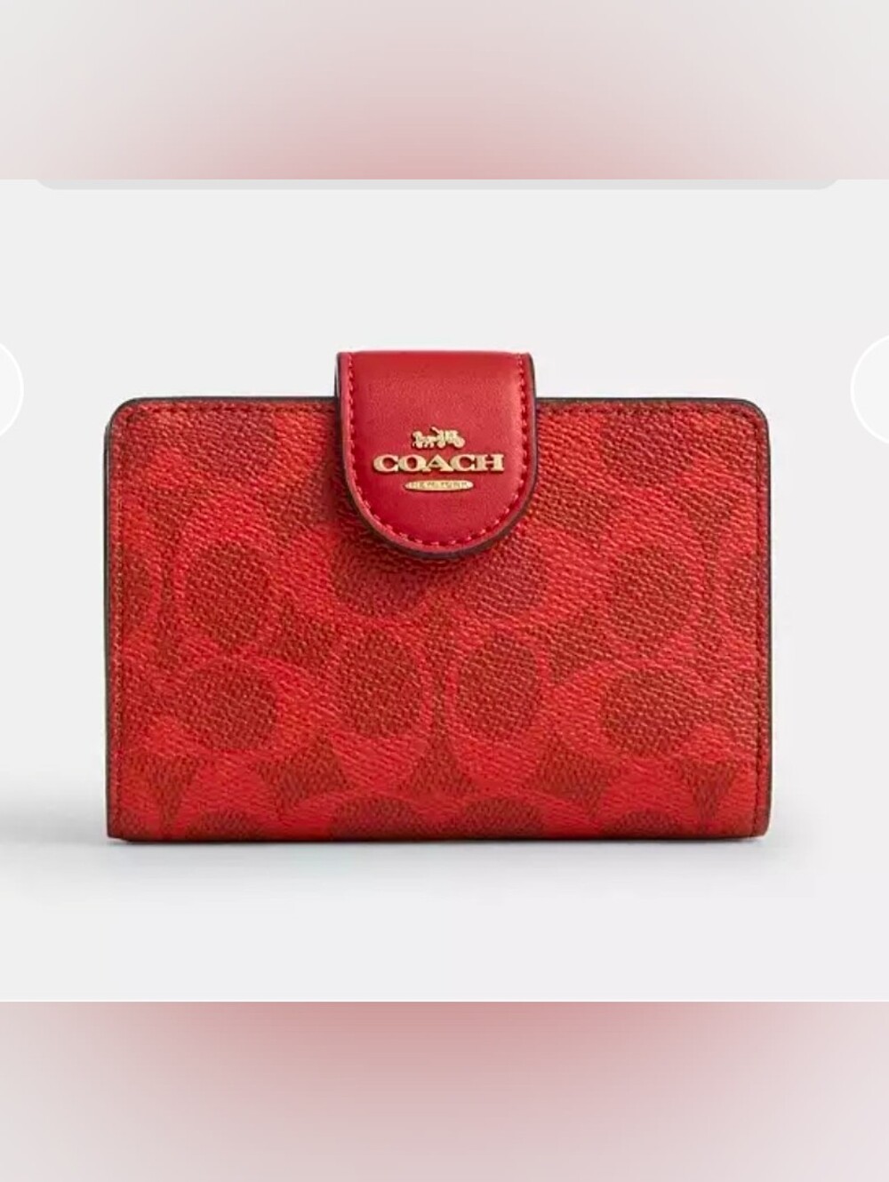 Coach Medium Corner Zip Wallet In Signature Canvas